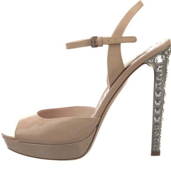 Miu Miu
Leather Crystal Embellishments Slingback heels - Picture 1 of 5